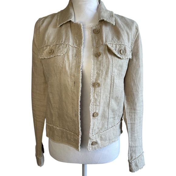TOMMY BAHAMA Two Palms 100% Linen Raw Edge Jacket * SZ  XS - Picture 3 of 16